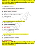 BIO 104 Chapter 12 The Eukaryotes: Fungi, Algae, Protozoa, and Helminths Exam Questions and Answers Rated A+ New Update 2022/2023 DOWNLOAD A+