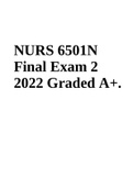 NURS 6501N Final Exam 2 2022 Graded A+.