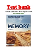 Memory 3rd Edition Baddeley Test Bank ISBN:978-1138326095|100% Correct Answers.|Complete Guide A+