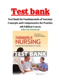 Test Bank for Fundamentals of Nursing: Concepts and Competencies for Practice 9th Edition Craven ISBN:9781975120429|Chapter(1 - 43)|100% Correct Answers With Rationals.