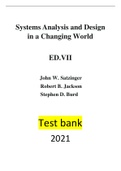 Systems Analysis and Design in a Changing World  ED.VII  John W. Satzinger Robert B. Jackson Stephen D. Burd  Test bank