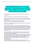 NETWORKING BASIC 101 CompTIA Network+ Certification (Exam N10-007) latest 2022 updates exam solution with real questions and answers   University Of Yangon