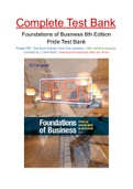 Foundations of Business 6th Edition by William M. Pride, Robert J. Hughes, Jack R. Kapoor Test Bank Chapters 1-16
