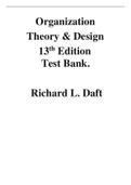Organization Theory & Design 13th Edition Test Bank by Richard L. Daft