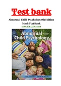 Abnormal Child Psychology 7th Edition Mash Test Bank ISBN:978-1337624268|Complete Guide A+