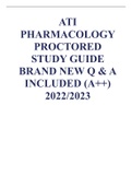 ATI PHARMACOLOGY PROCTORED STUDY GUIDE BRAND NEW Q & A INCLUDED (A++)