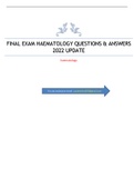 FINAL EXAM HAEMATOLOGY QUESTIONS & ANSWERS 2022 UPDATE 