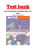 Basic Immunology 5th Edition Abbas Test Bank ISBN:978-0323390828|1-12 Chapter |Complete Guide A+