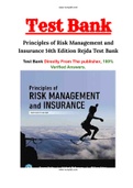 Principles of Risk Management and Insurance 14th Edition Rejda Test Bank