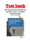 Risk Management for Individuals and Enterprises Version 2 2nd Edition Baranoff Test Bank ISBN:978-1453338261|Complete Guide A+
