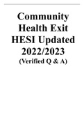 Community Health Exit HESI Updated 2022-2023 (Verified Q & A).