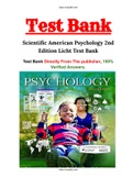 Scientific American Psychology 2nd Edition Licht Test Bank