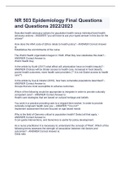 NR 503 Epidemiology Final Questions and Questions 2022/2023