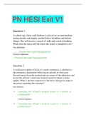 PN HESI EXIT EXAM VERSION 1;PN HESI Exit V2 Exam Questions and Answers;PN HESI Med Surg V2/ Latest Versions 