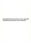 2022 HESI RN EXIT EXAM V5 FULL 160 100% VERIFIED QUESTIONS AND ANSWERS.