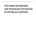 TEST BANK FOR ANATOMY AND PHYSIOLOGY 9TH EDITION BY PATTON ALL CHAPTERS COMPLETE 