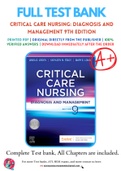 Test Bank for Critical Care Nursing: Diagnosis and Management 9th Edition By Linda D. Urden; Kathleen M. Stacy; Mary E. Lough Chapter 1-41 Complete Guide A+ 