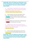 NURSING 305 ATI Medsurg Ultimate 1&2 Exam Questions and Answers Best rated A+ Guaranteed Success Latest Update 2022/2023