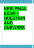 HESI  RN FINAL EXAM QUESTION AND ANSWERS VERIFIED BY EXPERT ANSEWERS. GURANTEED A PASS