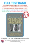 Test Bank For Merrill's Atlas of Radiographic Positioning and Procedures 14th Edition by Bruce W. Long; Jeannean Hall Rollins; Barbara J. Smith 9780323566674 Chapter 1-30 Complete Guide .