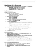 Samenvatting 10 Voor Biologie - Hoofdstuk 23: Ecologie