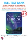 Test Bank For Realities of Canadian Nursing Professional, Practice, and Power Issues 5th Edition by Carol McDonald, Marjorie McIntyre 9781496384041 Chapter 1-26 Complete Guide.