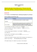 English 11 semester one Unit 3 Lesson one 3.1.1 Checkup: Active Reading Strategies: Monitoring and Applying Fix-Up Strategies