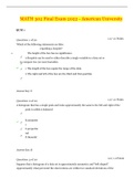 MATH 302 Final Exam QUESTIONS & ANSWERS  2022 UPDATE - American University