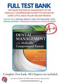 Test Bank For Dental Management of the Medically Compromised Patient 9th Edition by James Little; Craig Miller; Nelson Rhodus 9780323443555 Chapter 1-30 Complete Guide.
