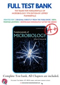 Test Bank For Fundamentals of Microbiology 11th Edition by Jeffrey Pommerville 9781284100952 Chapter 1-26 Complete Guide.