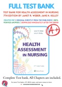 Test Bank For Health Assessment in Nursing 7th Edition by Janet R. Weber; Jane H. Kelley 9781975161156 Chapter 1-34 Complete Guide .