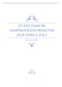 Ati Exit exam RN Comprehensive Predictor 2019 Form A, B & C
