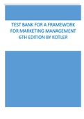 Test Bank For A Framework for Marketing Management 6th Edition by Kotler