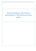 Solution Manual for Physical Mathematics, 2nd Edition by Kevin Cahill