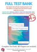 Test Bank For Applied Pharmacology for the Dental Hygienist 8th Edition by Elena Bablenis Haveles 9780323595391 Chapter 1-26 Complete Guide .