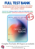 Test Bank For Introduction to Critical Care Nursing 8th Edition by Mary Lou Sole; Deborah Goldenberg Klein; Marthe J. Moseley 9780323641937 Chapter 1-21 Complete Guide. 