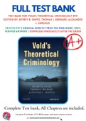 Test Bank For Vold's Theoretical Criminology 8th Edition by Jeffrey B. Snipes, Thomas J. Bernard, Alexander L. Gerould 9780190940515 Chapter 1-15 Complete Guide.