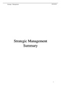 Strategic Management Summary 