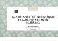 SPCH 277N Week 7 Assignment; Importance of Nonverbal Communication in Nursing POWERPOINT