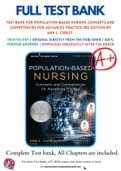 Test Bank For Population-Based Nursing Concepts and Competencies for Advanced Practice 3rd Edition by Ann L. Curley 9780826136732 Chapter 1-12 Complete Guide.
