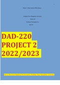 DAD-220 PROJECT 2 2022/2023 Intro to Structural Database Environments (Southern New Hampshire University)