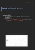 GCSE Physics notes: waves (forces and motion) - DARK BACKGROUND