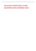 PALS RED CROSS FINAL EXAM/PALS Red Cross Final Exam;Questions & Answers/Graded A+;Latest Updated  2023