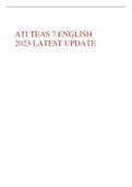 ATI TEAS 7 Exam -Questions & Answers(from Real test)OVERALL SCORE 92%( 2024))
