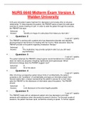 NURS 6640 Midterm Exam Version 4 Walden University 2023 Questions and Verified Answers