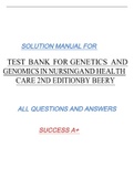 TEST BANK FOR GENETICS AND GENOMICS IN NURSINGAND HEALTH CARE 2ND EDITIONBY