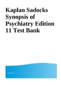 Kaplan Sadocks Synopsis of Psychiatry Edition 11 Test Bank