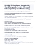 NUR 641E Final Exam Study Guide Grand Canyon University. Advanced Pathophysiology and Pharmacology (Latest 2023/2024)