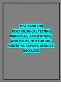  TEST BANK FOR PSYCHOLOGICAL TESTING PRINCIPLES, APPLICATIONS, AND ISSUES, 9TH EDITION, ROBERT M. KAPLAN, DENNIS P