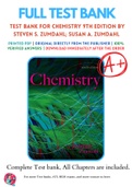 Test Bank For Chemistry 9th Edition by Steven S. Zumdahl; Susan A. Zumdahl 9781285600734 Chapter 1-22 Complete Guide.